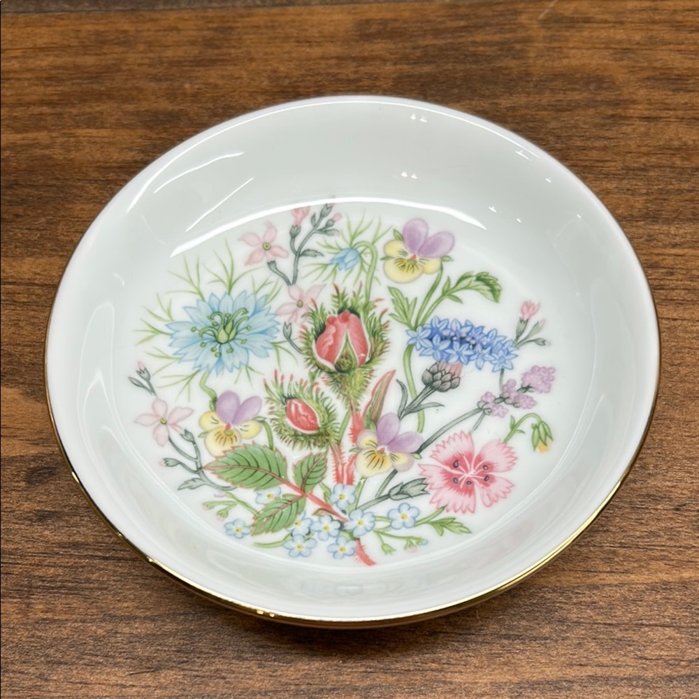 Vintage Floral Patterned Small Wild Tudor Porcelain Dish Aynsley England